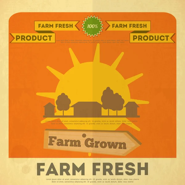 Cartaz para alimentos agrícolas orgânicos — Vetor de Stock