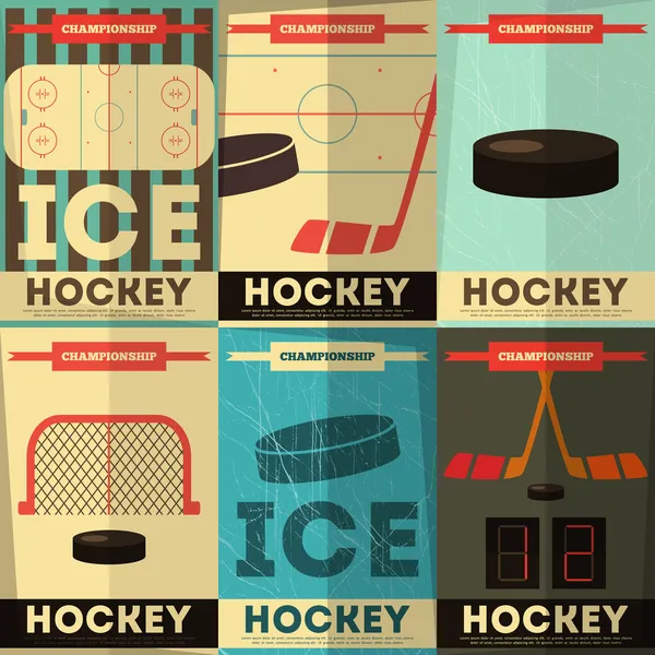 Carteles de hockey — Vector de stock