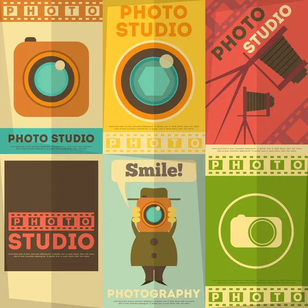 Cartel del estudio fotográfico — Vector de stock