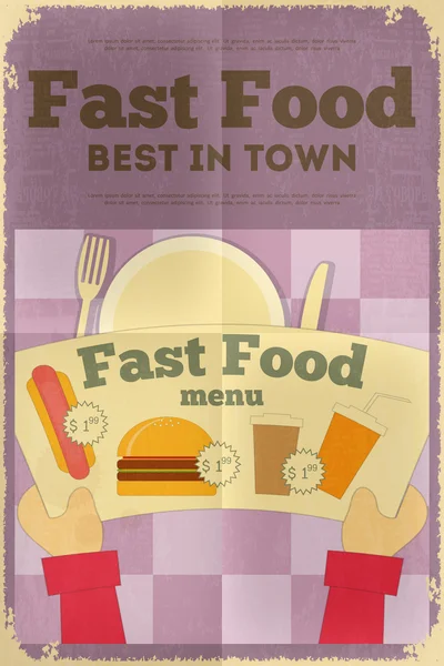 Fast food menu plakat — Wektor stockowy