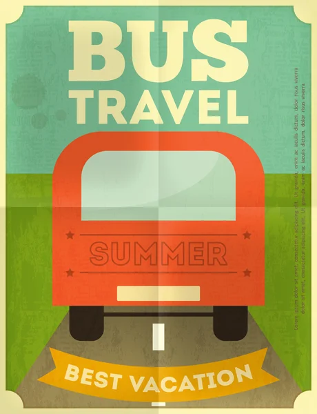Bus Travel Poster — Stock Vector