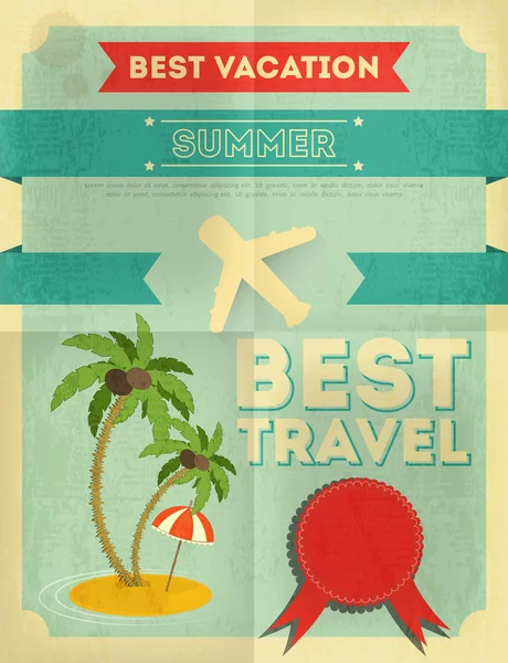 Summer Travel Poster Design — Stock Vector