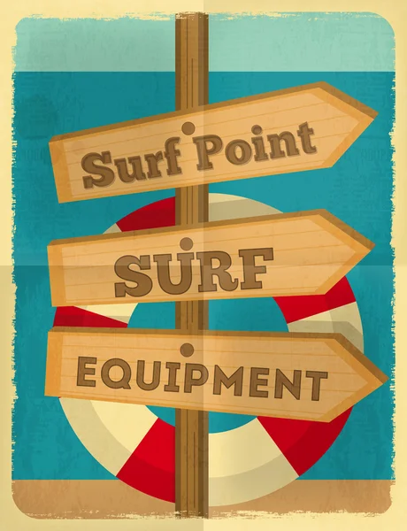 Cartel de surf — Vector de stock