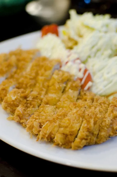 Japanese breaded deep fried pork cutlet — Stock Photo, Image