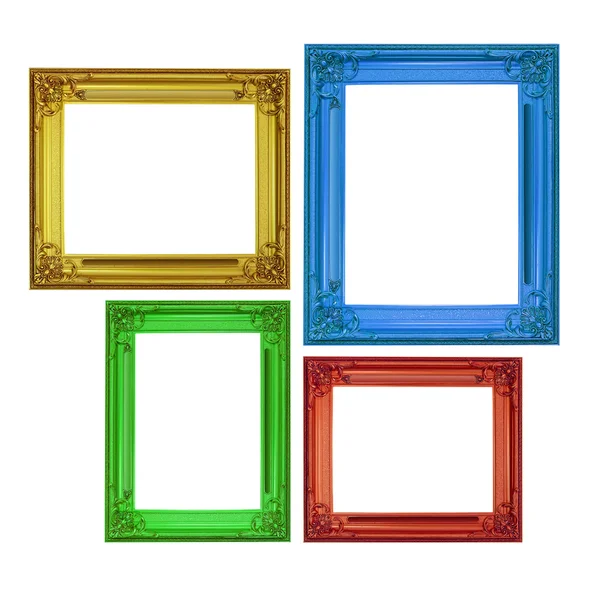 Geïsoleerde frames in klassieke stijl in vier kleuren — Stockfoto