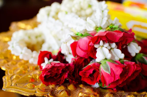 Guirnalda de jazmín y rosas — Foto de Stock