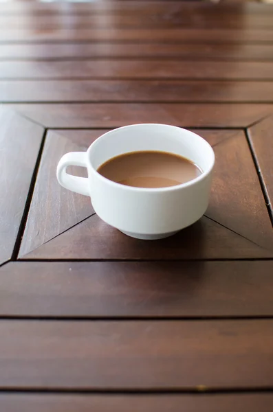 Hot coffee latte on table — Stock Photo, Image