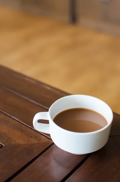 Hot coffee latte on table — Stock Photo, Image