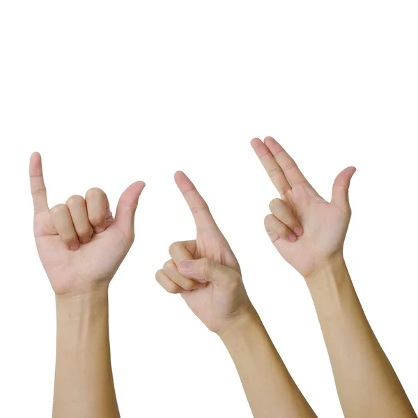 Isolated hands in variety style pointing — Stock Photo, Image