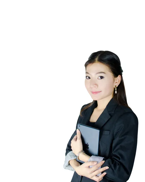 Young Asian woman with tablet computer — Stock Photo, Image