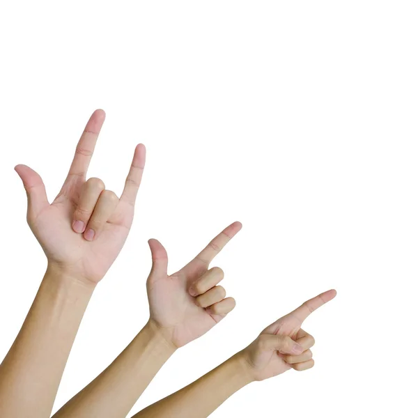 Isolated hands pointing — Stock Photo, Image