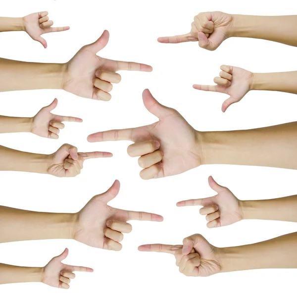 Isolated hands pointing Stock Photo