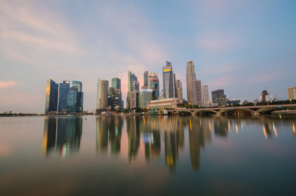 Singapore city skyline view of business district