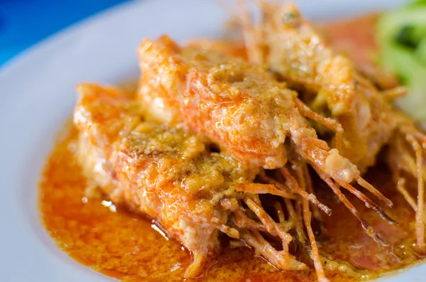 Smažené krevety v chilli omáčce — Stock fotografie