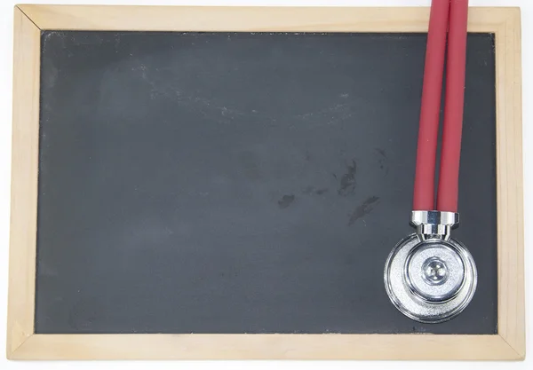 Stetoskop och blackboard — Stockfoto