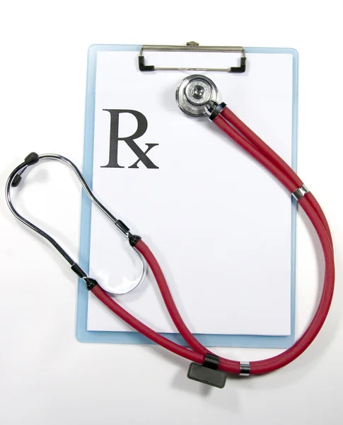 Stethoscope and prescription — Stock Photo, Image