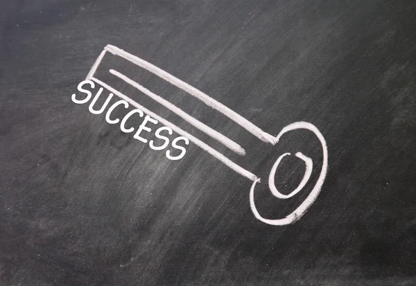 Abstract success key drawn with chalk on blackboard — Stock Photo, Image