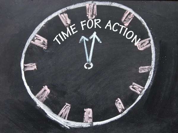 Time for action clock sign — Stock Photo, Image