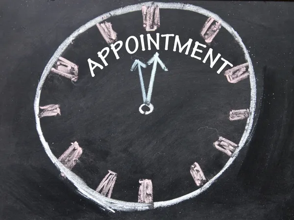 Appointment clock sign — Stock Photo, Image