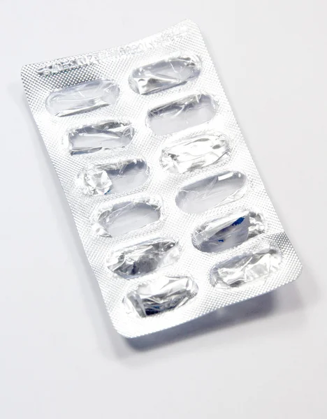 Пустая планшетная фармацевтическая упаковка — стоковое фото