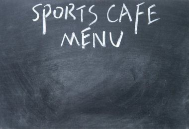 tahtaya tebeşir ile yazılı spor Cafe Menü başlığı