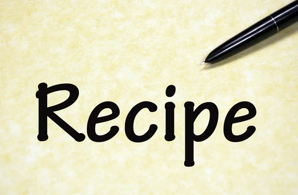 Recipe sign written with pen on paper — Stock Photo, Image