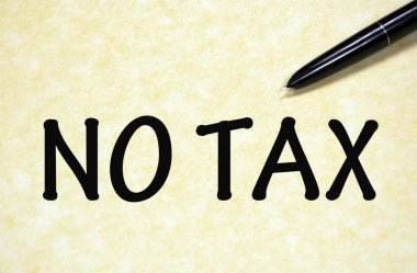no tax sign written with pen on paper clipart