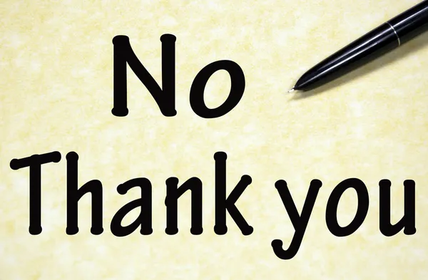 Kein Dankeschön-Titel mit Stift auf Papier — Stockfoto