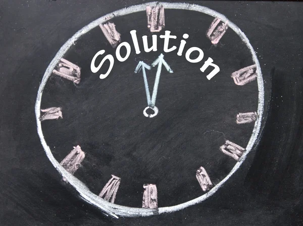 Time for solution clock sign — Stock Photo, Image