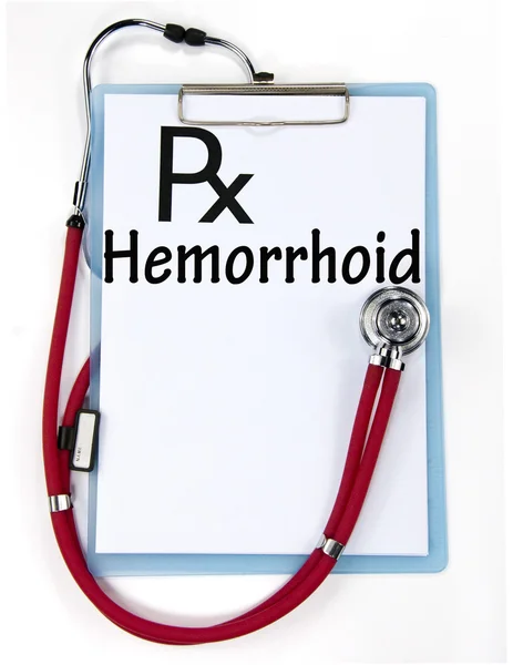 Hemoroidy diagnoza znak — Zdjęcie stockowe