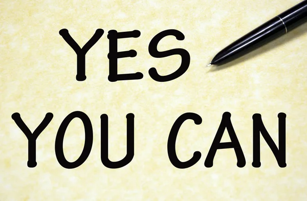 Yes you can title written with pen on paper — Stock Photo, Image