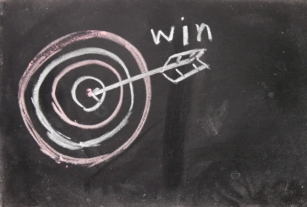 The arrow of win hit the target — Stock Photo, Image