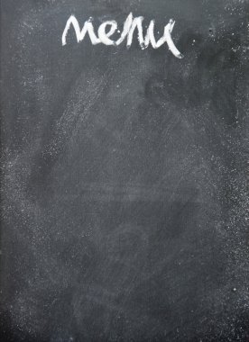 Menü başlığı ile Tebeşir tahtaya yazılan