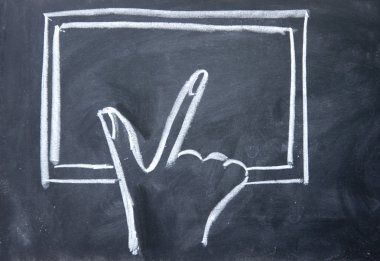 soyut parmak değmek tablet pc