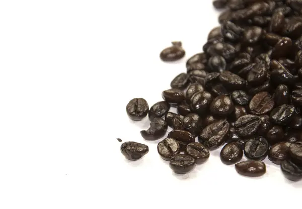 Coffee beans and white background — Stock Photo, Image