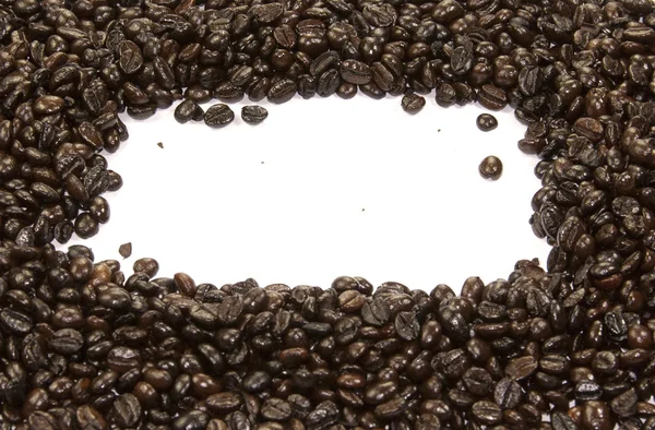 咖啡豆和白色背景 — 图库照片