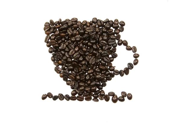 Kaffebönor cup mönster — Stockfoto