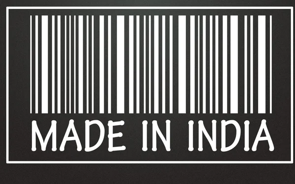 Valmistettu Intiassa etiketti — kuvapankkivalokuva