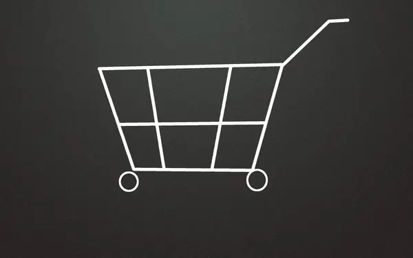 Online-Shop-Symbol mit Kreide auf Tafel gezeichnet — Stockfoto