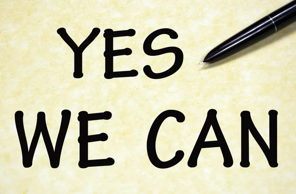 Yes we can title written with pen on paper — Stock Photo, Image