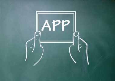 soyut elinde tutan bir tablet bilgisayar simgesi