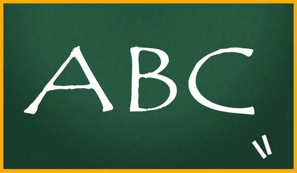 ABC název psaný s křídou na tabuli — Stock fotografie