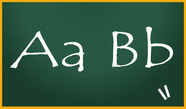 AA bb napsané křídou na tabuli — Stock fotografie