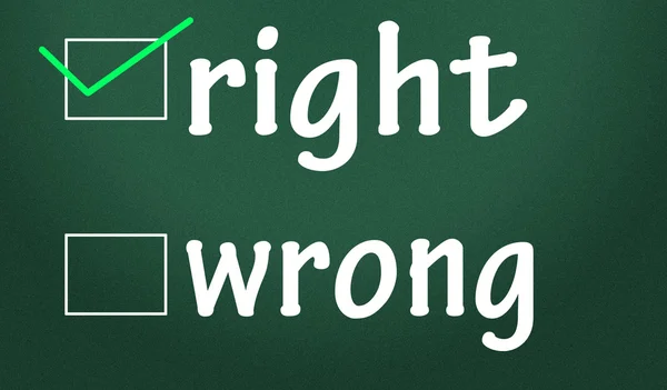 Right and wrong judgment — Stock Photo, Image