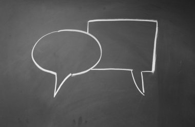 sohbet simgesi ile Tebeşir tahtaya çizilen