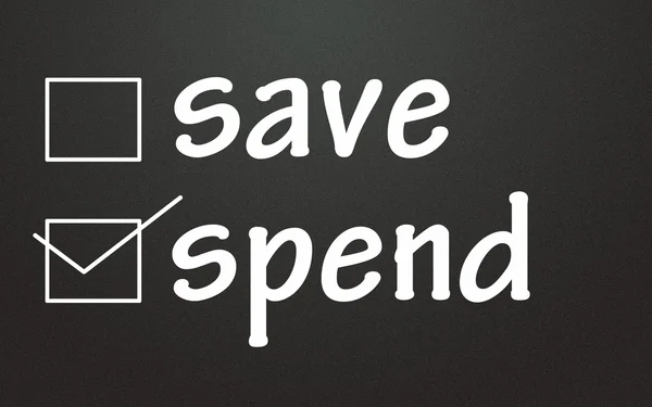 Save and spend choice — Stock Photo, Image