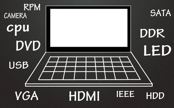 Notebook símbolo do computador — Fotografia de Stock