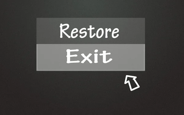 Restaurera och exit-knappen — Stockfoto