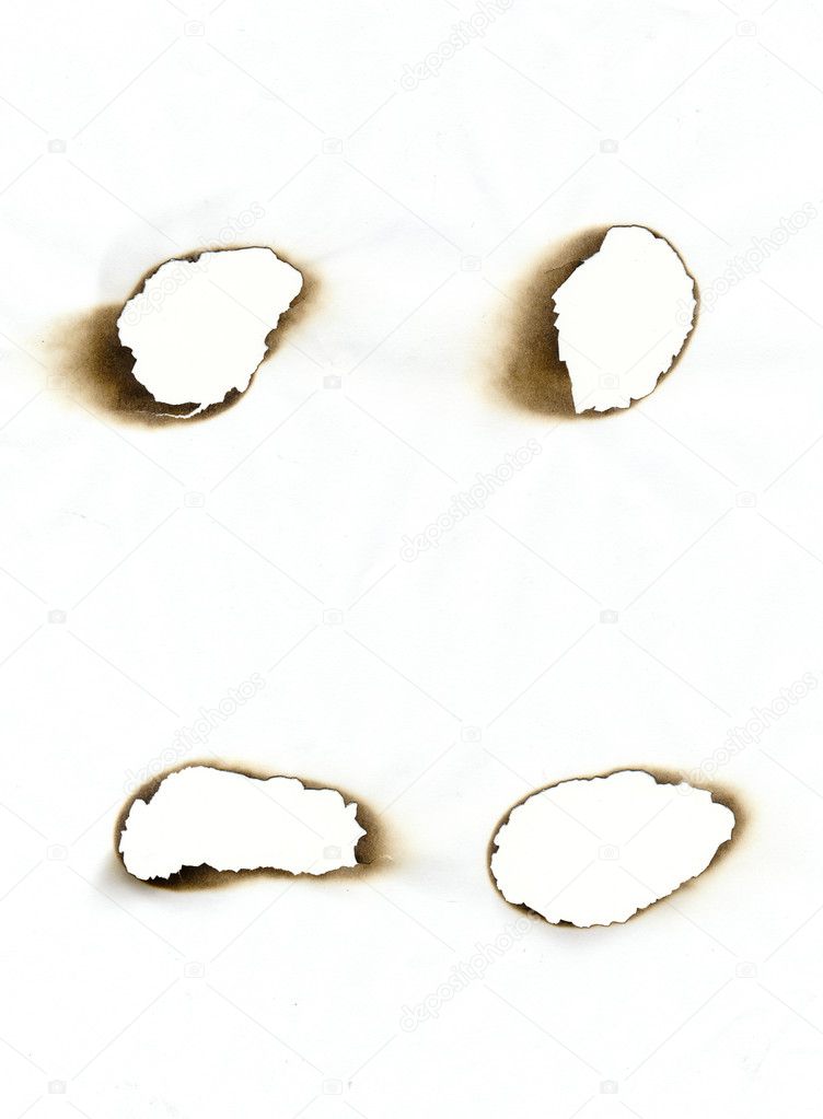 combustion hole in paper