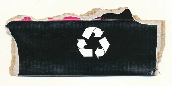 Σύμβολο ανακύκλωσης πακέτο — Φωτογραφία Αρχείου